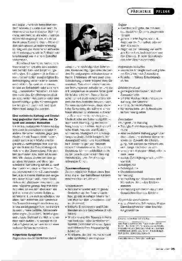 Vorschauseite 4: Traumatische ErlebnisseMÖGLICHE FOLGEN BEI KINDERN