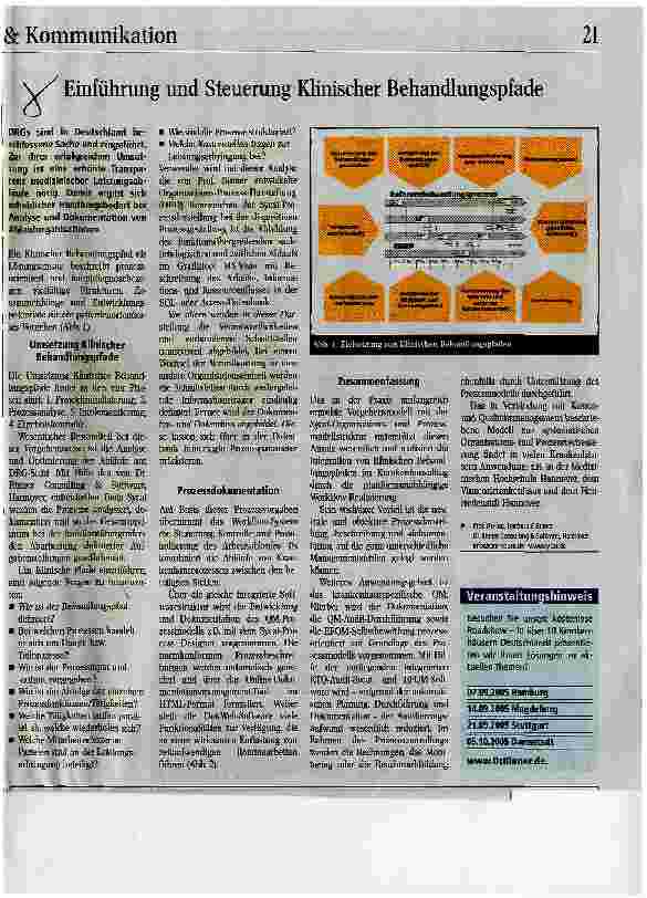 Vorschauseite 1: Einführung und Steuerung Klinischer Behandlungspfade