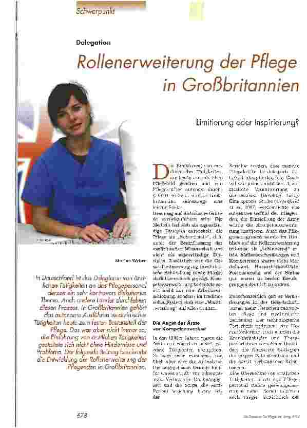 Vorschauseite 1: Rollenerweiterung der Pflege in Großbritannien