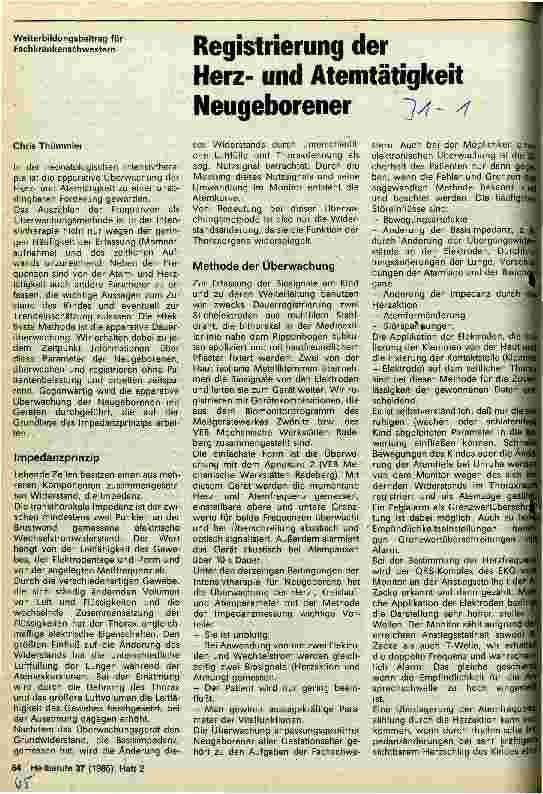 Vorschauseite 1: Registrierung der Herzund Atemtätigkeit Neugeborener