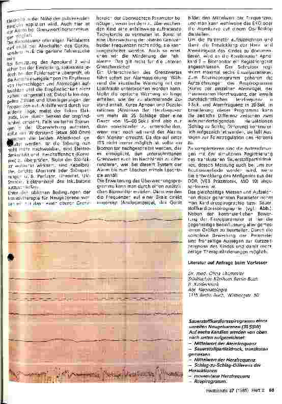 Vorschauseite 2: Registrierung der Herzund Atemtätigkeit Neugeborener