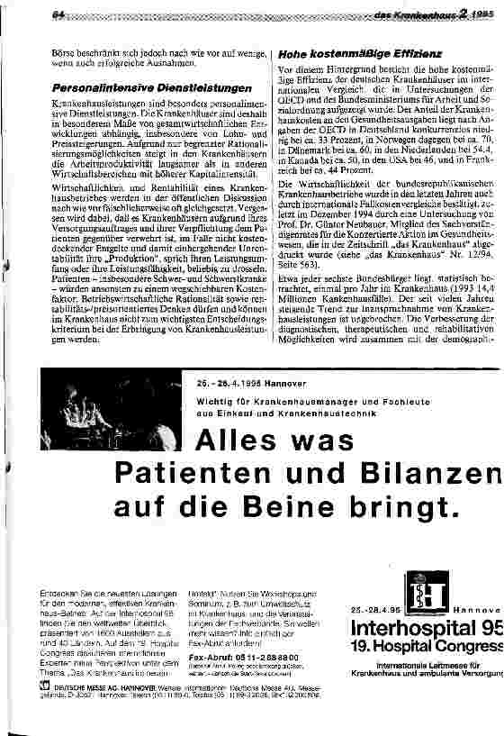Vorschauseite 4: Das Krankenhaus als volkswirtschaftlicher Faktor