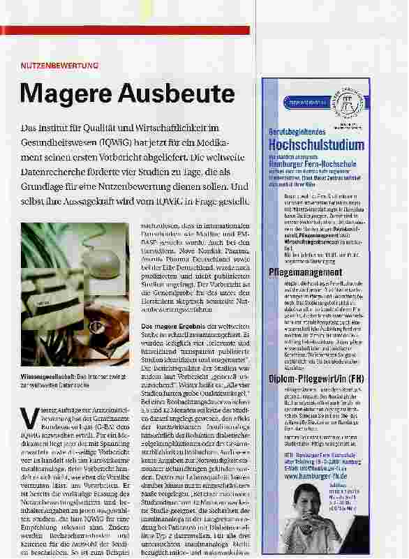 Vorschauseite 1: Magere Ausbeute