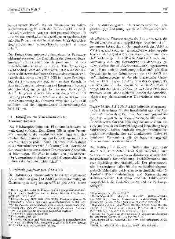 Vorschauseite 3: Das Mitverschulden des Patienten in der Arzneimittelhaftung*