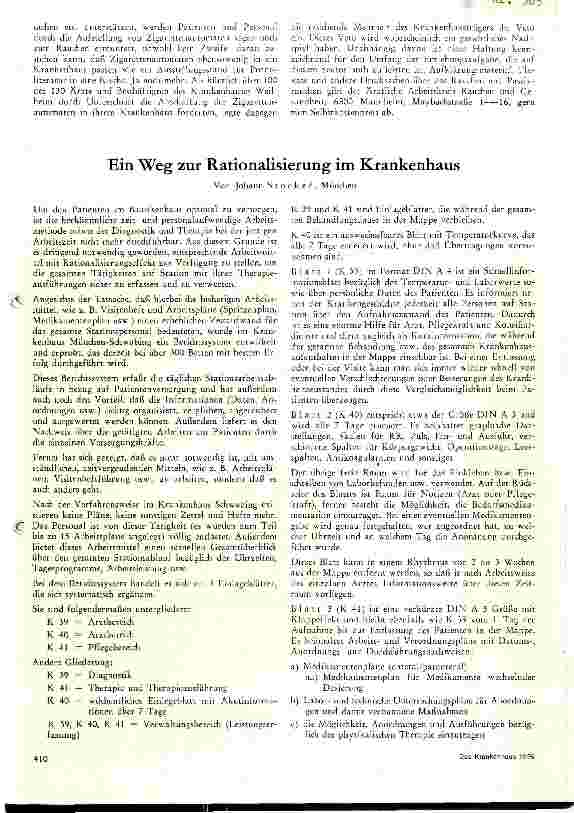Vorschauseite 1: Ein Weg zur Rationalisierung im Krankenhaus
