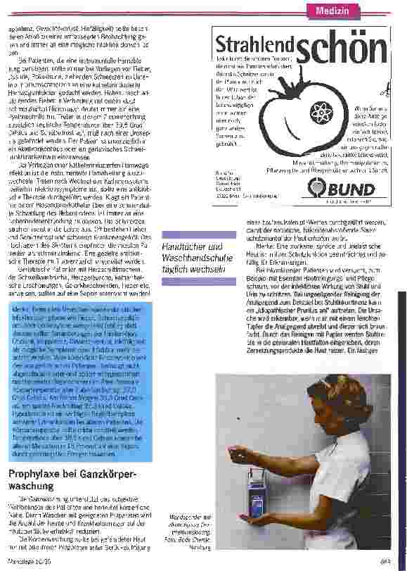 Vorschauseite 2: Vorbeugung, Beobachtung und die Risiken bei Waschungen Häufige Infektionen und Prophylaxe in geriatrischen Einrichtungen
