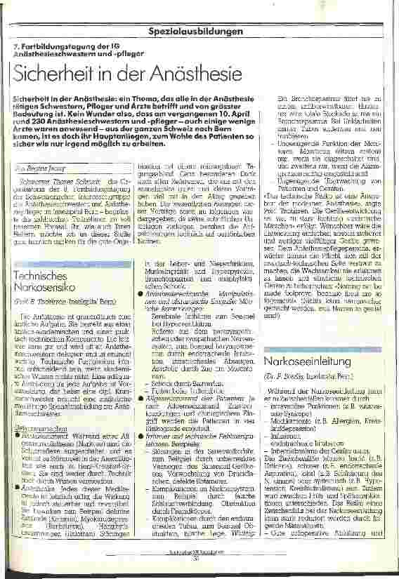 Vorschauseite 1: Sicherheit in der Anästhesie