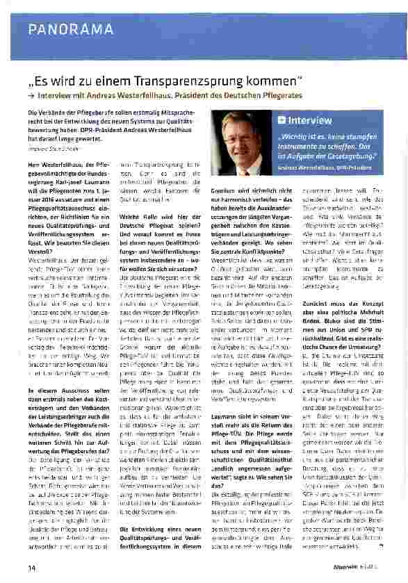 Vorschauseite 1: Es wird zu einem Transparenzsprung kommen