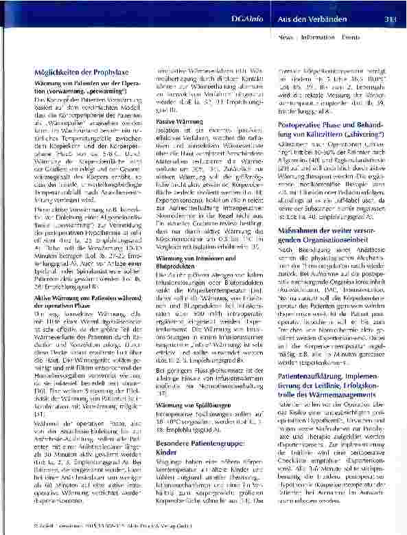 Vorschauseite 6: S3-Leitlinie: Vermeidung von unbeabsichtigter perioperativer Hypothermie