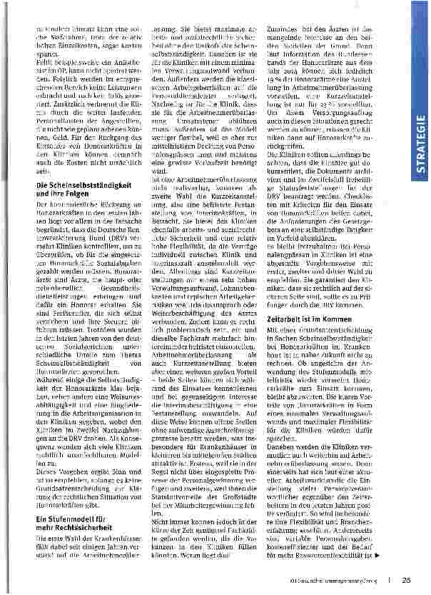 Vorschauseite 2: Honorararzt-Nein Danke!