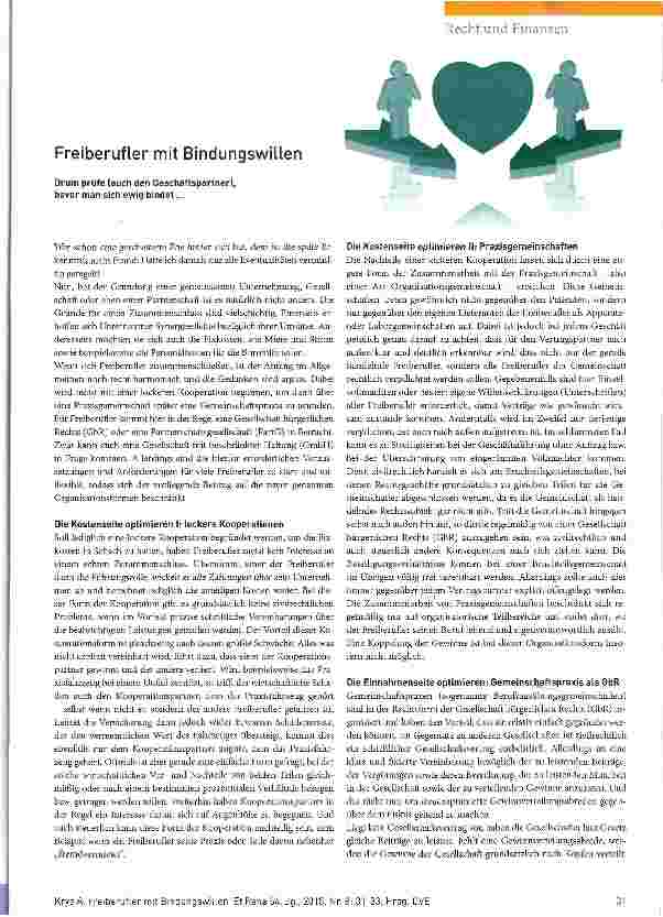 Vorschauseite 1: Freiberufler mit Bindungswillen
