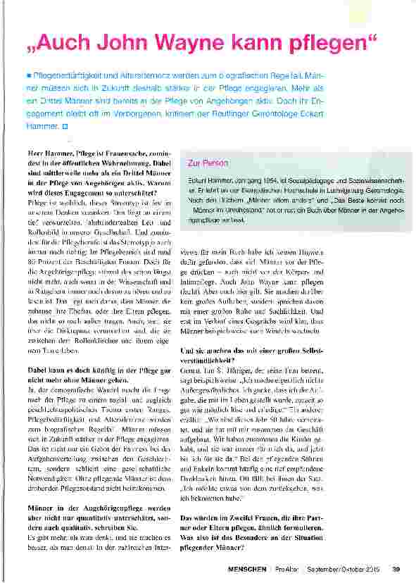 Vorschauseite 1: Auch John Wayne kann pflegen