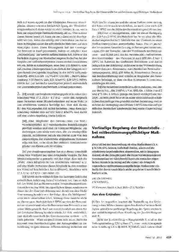 Vorschauseite 3: Wahl des stellvertretenden Personalratsvorsitzenden