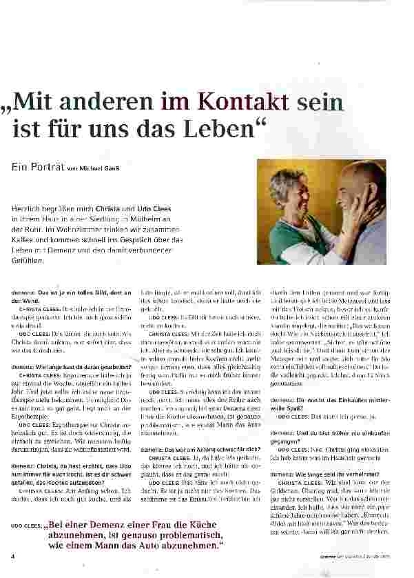 Vorschauseite 1: Mit anderen im Kontakt sein ist für uns das Leben