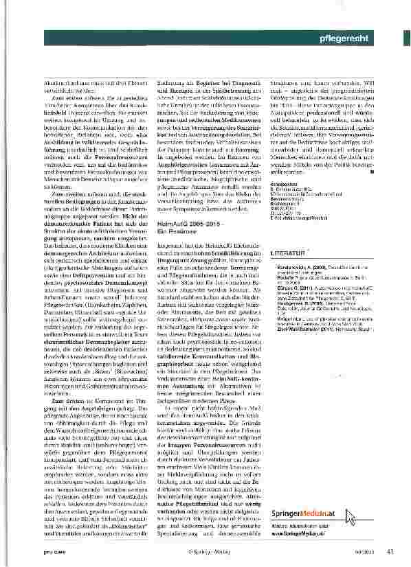 Vorschauseite 4: So viel Freiheit wie möglich... Freiheitsbeschränkungen bei dementiell erkrankten Menschen