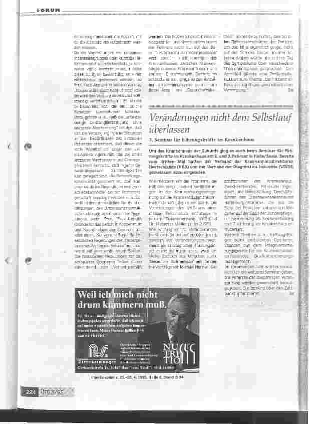 Vorschauseite 2: Wo ist künftig der Platz des Krankenhauses im System der Gesundheitsversorgung ?