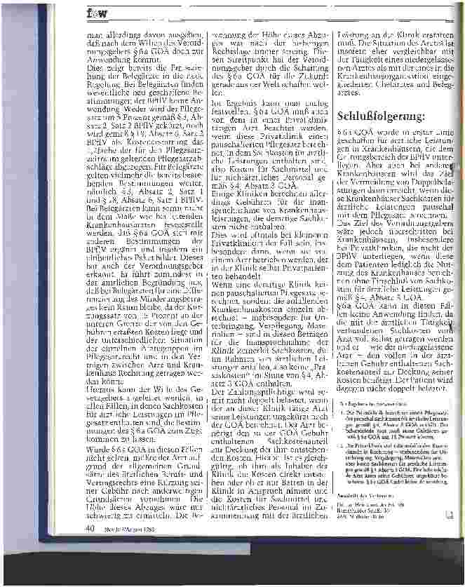 Vorschauseite 2: GOÄ 6a Gilt 6a Gebührenordnung für Ärzte uneingeschränkt?