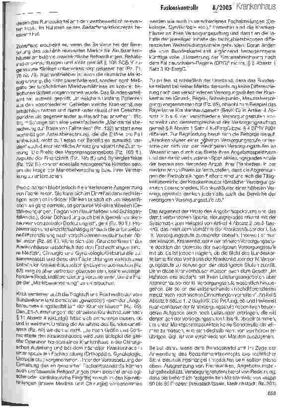 Vorschauseite 4: Fusionskontrolle im Krankenhaus ohne GKV-Wettbewerbskonzept?