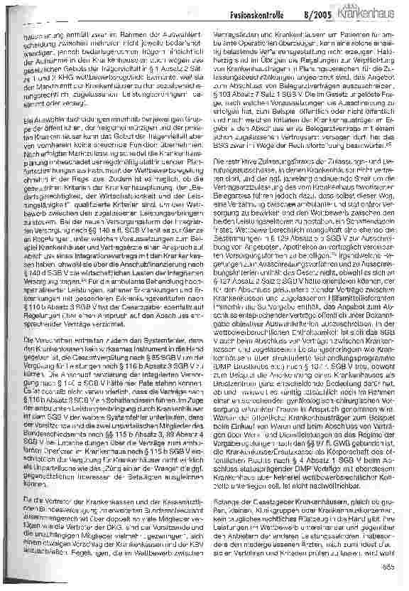 Vorschauseite 6: Fusionskontrolle im Krankenhaus ohne GKV-Wettbewerbskonzept?