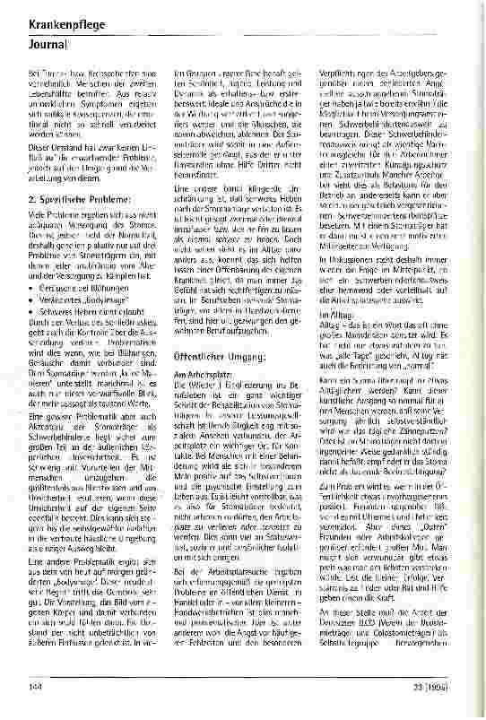 Vorschauseite 3: Stomaträger als Schwerbehinderte in unserer Gesellschaft