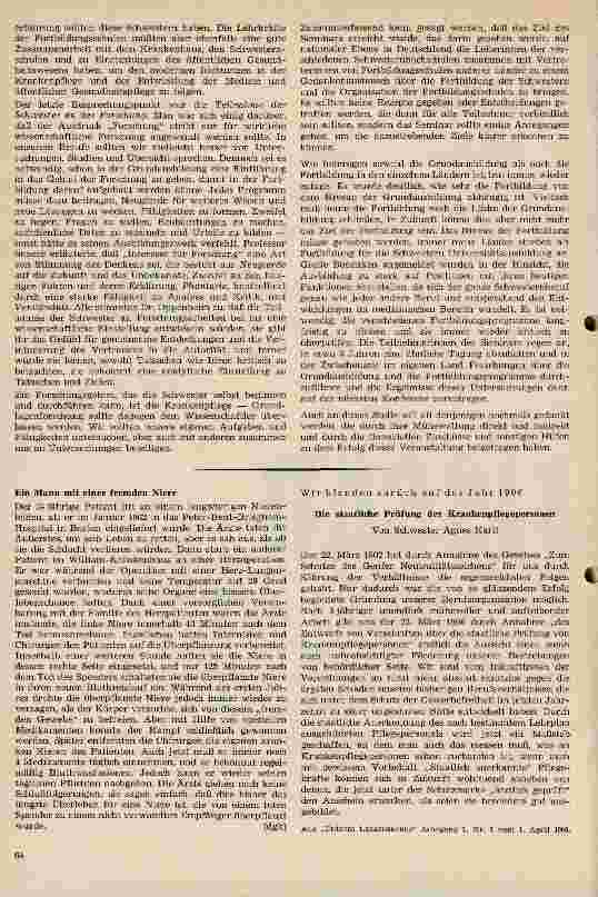 Vorschauseite 5: Bericht über das Seminar für Leiterinnen von Schwesternhochschulen (24.8.-2.9. 64)