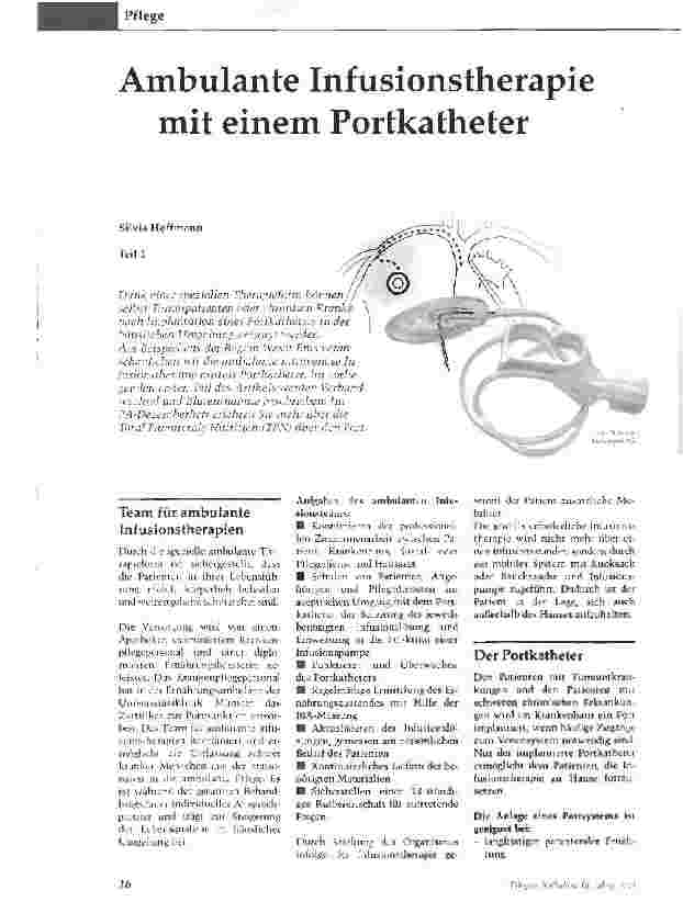 Vorschauseite 1: Ambulante Infusionstherapie mit einem Portkatheter