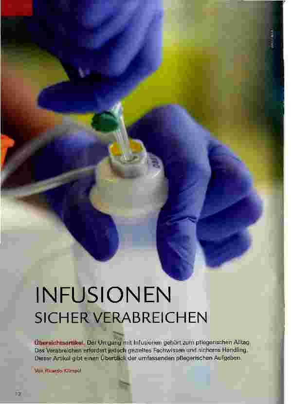 Vorschauseite 1: INFUSIONEN SICHER VERABREICHEN
