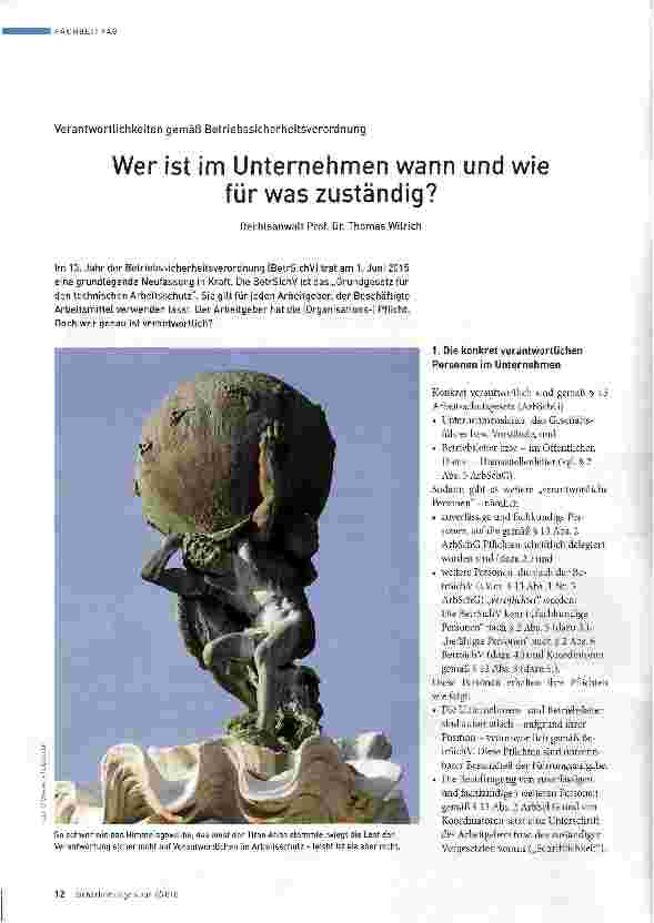 Vorschauseite 1: Wer ist im Unternehmen wann und wie für was zuständig?
