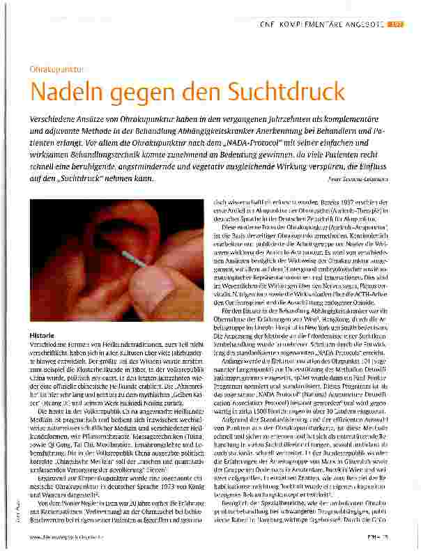 Vorschauseite 1: Nadeln gegen den Suchtdruck