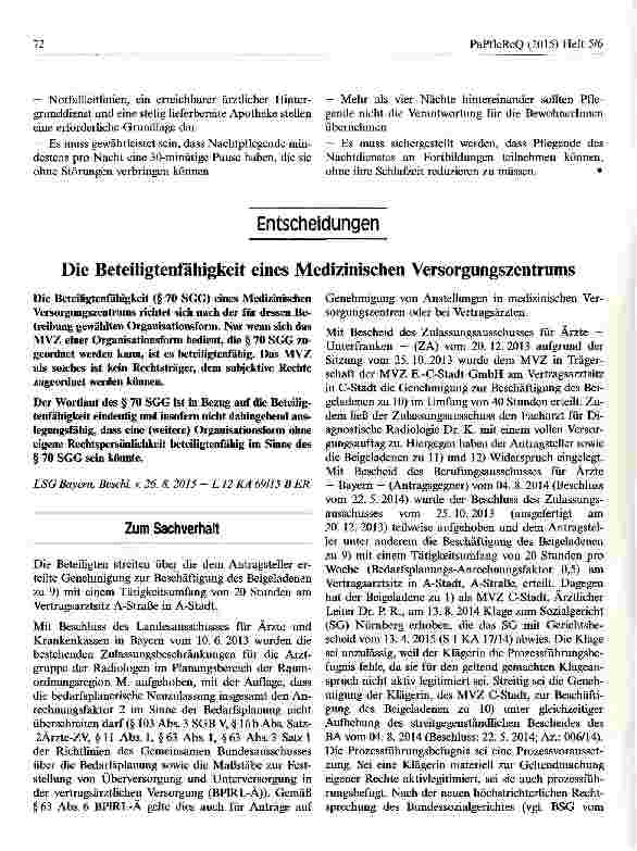Vorschauseite 1: Die Beteiligtenfähigkeit eines Medizinischen Versorgungszentrums