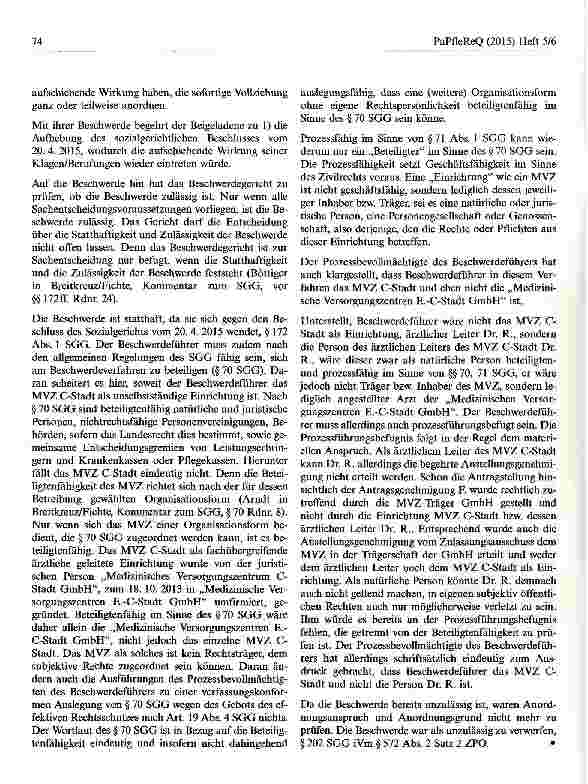 Vorschauseite 3: Die Beteiligtenfähigkeit eines Medizinischen Versorgungszentrums