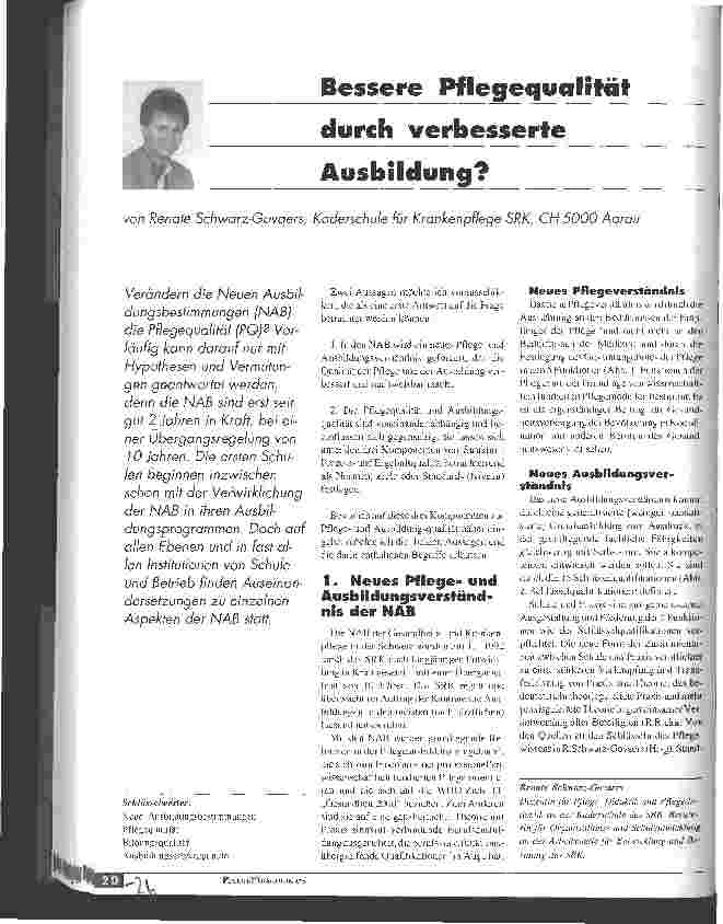 Vorschauseite 1: Bessere Pflegequalität durch verbesserte Ausbildung?