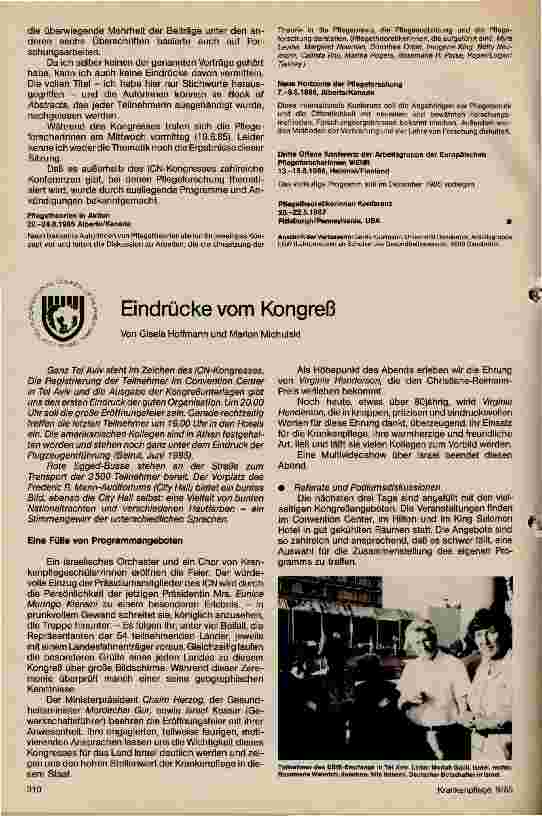 Vorschauseite 1: Eindrücke vom Kongreß