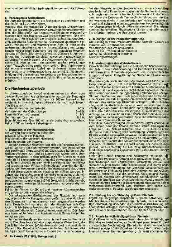 Vorschauseite 6: Komplikationen Während der Geburt und in der Nachgeburtsperiode