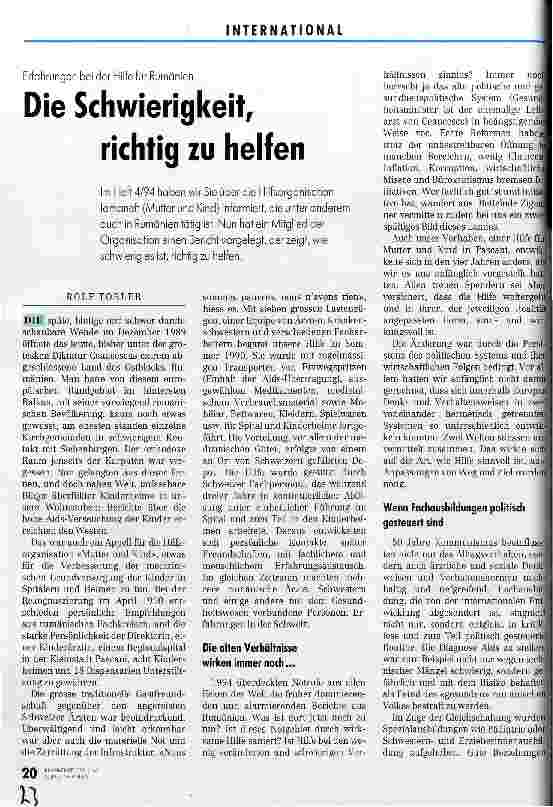 Vorschauseite 1: Die Schwierigkeit, richtig zu helfen Erfahrungen bei der Hilfe für Rumänien