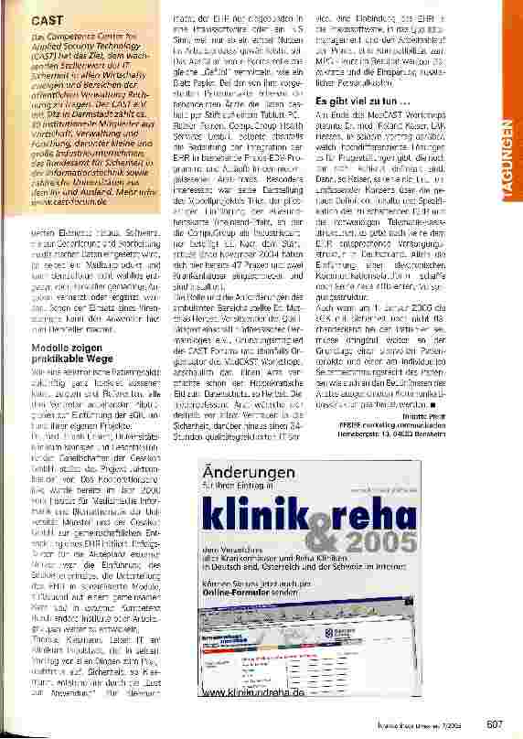 Vorschauseite 2: Was ist eine Bankcard ohne Bank? Workshop zur elektronischen Patienten-und Gesundheitsakte in Darmstadt