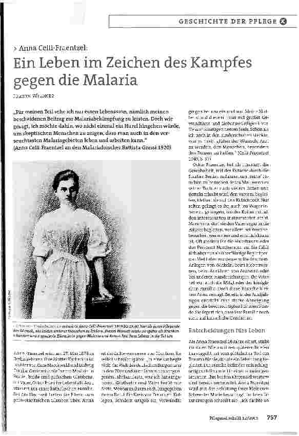 Vorschauseite 1: Ein Leben im Zeichen des Kampfes gegen die Malaria