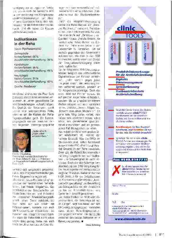 Vorschauseite 4: Ruinöser Preiswettbewerb ii Medizinische Rehabilitation in der Wiederholungskrise
