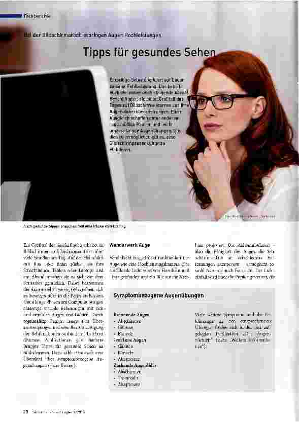 Vorschauseite 1: Tipps für gesundes Sehen