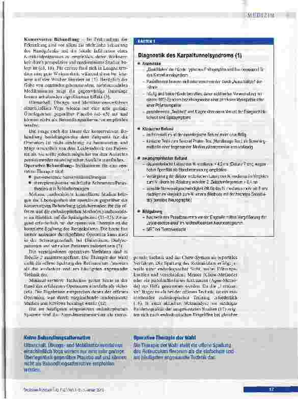 Vorschauseite 4: Karpaltunnel-, Kubitaltunnelund seltene Nervenkompressionssyndrome