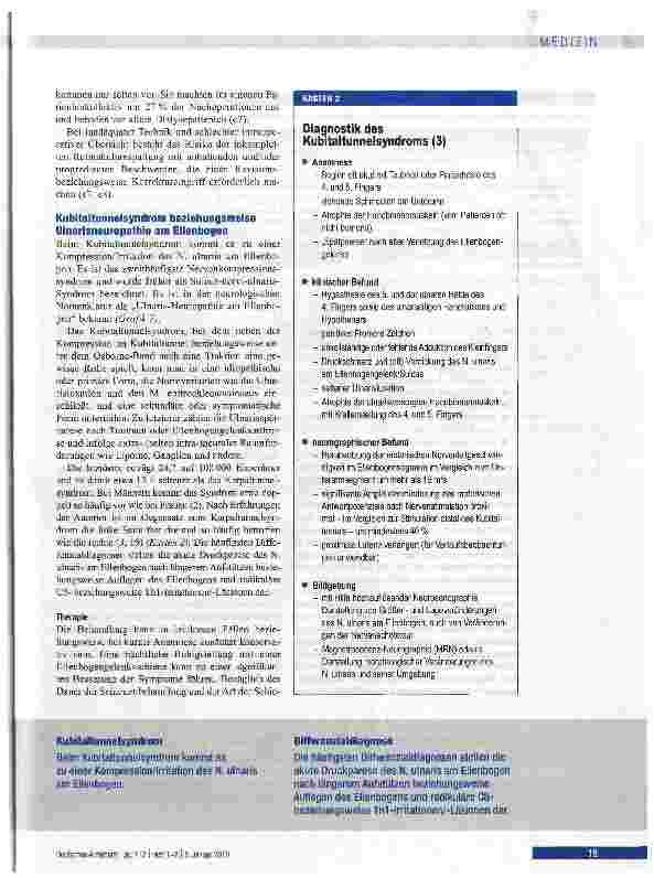 Vorschauseite 6: Karpaltunnel-, Kubitaltunnelund seltene Nervenkompressionssyndrome