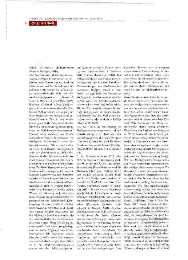 Vorschauseite 2: Komplexe Medikamentenregime bei multimorbiden älteren Menschen nach Spitalaufenthalt - eine qualitative Studie