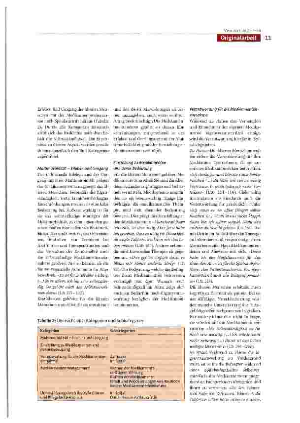 Vorschauseite 5: Komplexe Medikamentenregime bei multimorbiden älteren Menschen nach Spitalaufenthalt - eine qualitative Studie