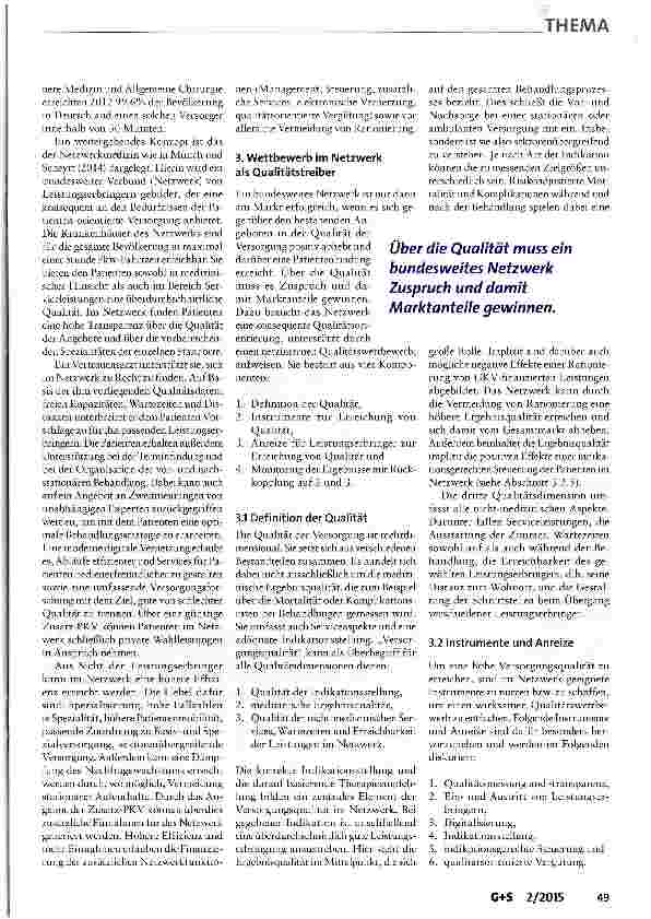 Vorschauseite 4: Qualitätswettbewerb in der Netzwerkmedizin