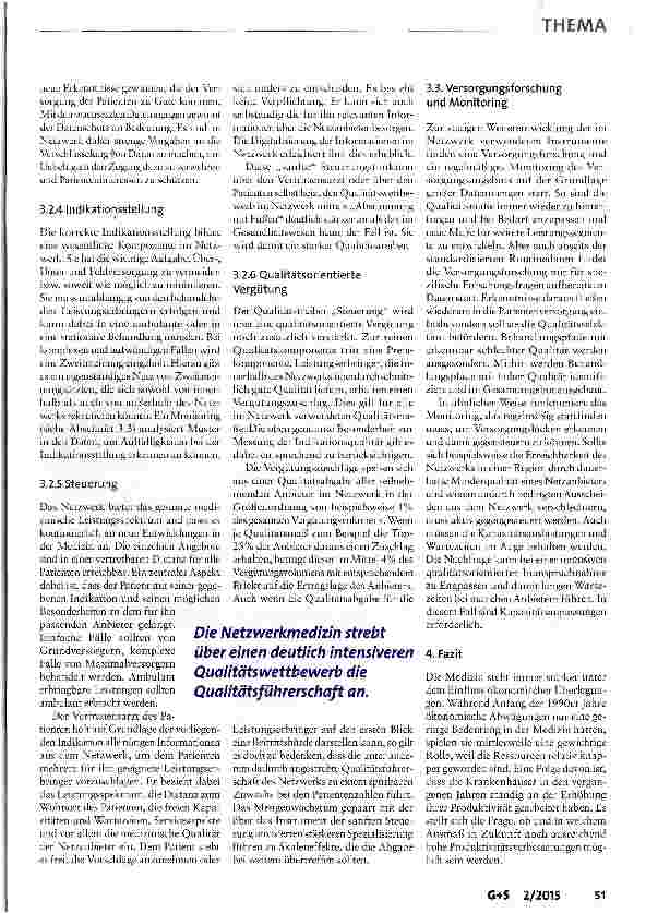 Vorschauseite 6: Qualitätswettbewerb in der Netzwerkmedizin