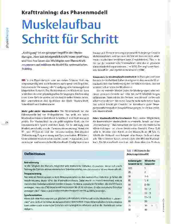 Vorschauseite 1: Krafttraining: das Phasenmodell Muskelaufbau Schritt für Schritt