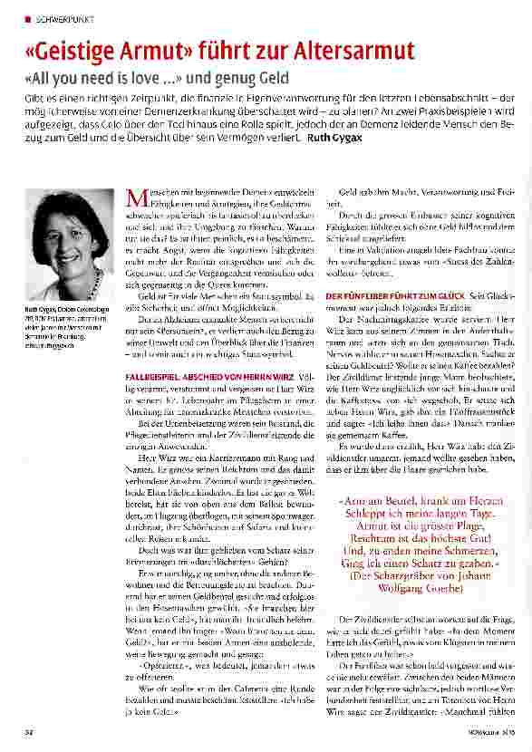 Vorschauseite 1: «Geistige Armut» führt zur Altersarmut