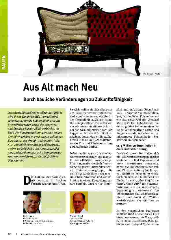 Vorschauseite 1: Aus Alt mach Neu Durch bauliche Veränderungen zu Zukunftsfähigkeit
