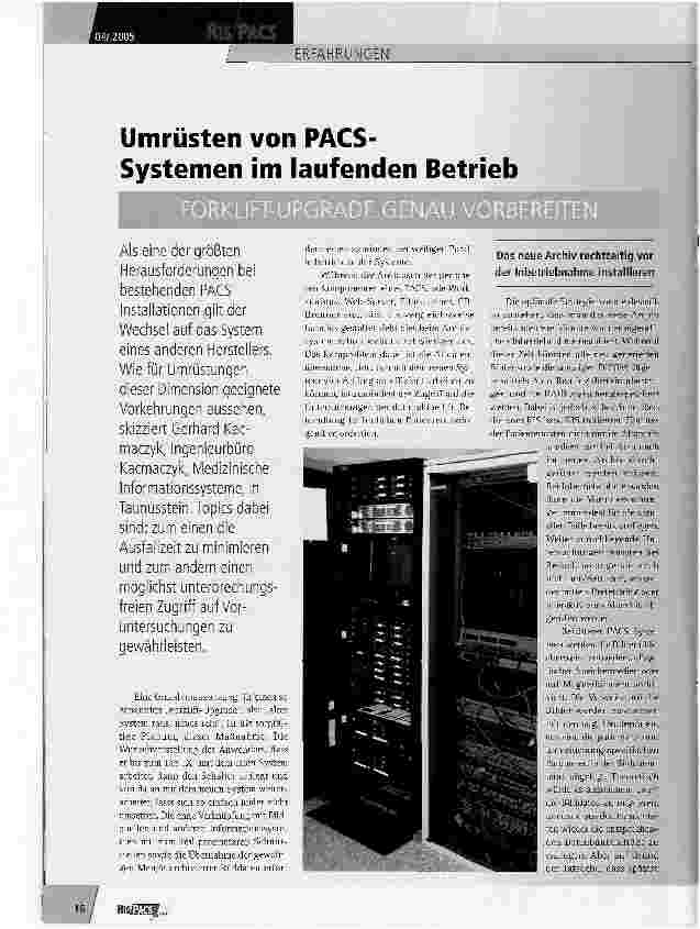 Vorschauseite 1: Umrüsten von PACS-Systemen im laufenden Betrieb