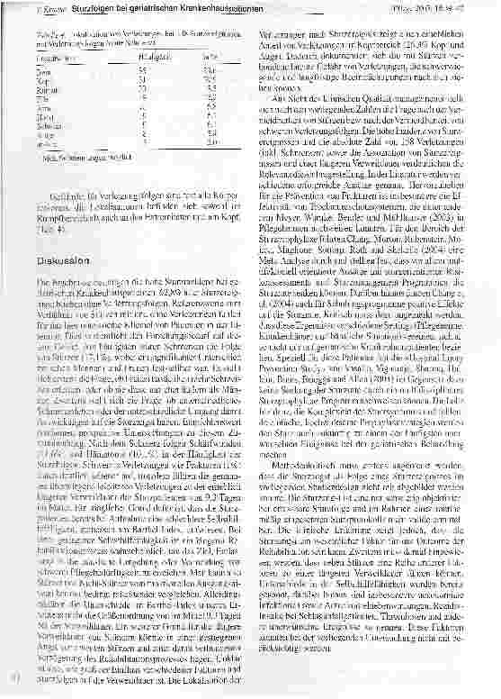 Vorschauseite 3: Sturzfolgen bei geriatrischen Krankenhauspatienten